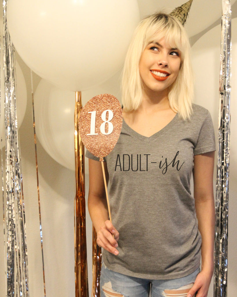 Adult-ish Women's V Neck Shirt - It's Your Day Clothing