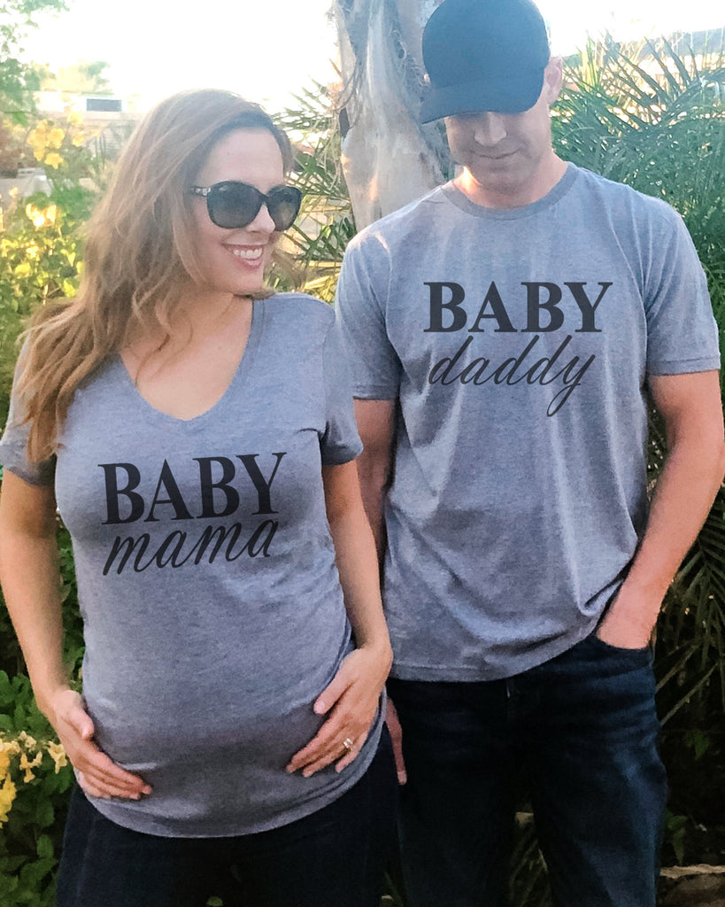 Baby Daddy and Baby Mama Maternity Couples Shirt - It's Your Day Clothing