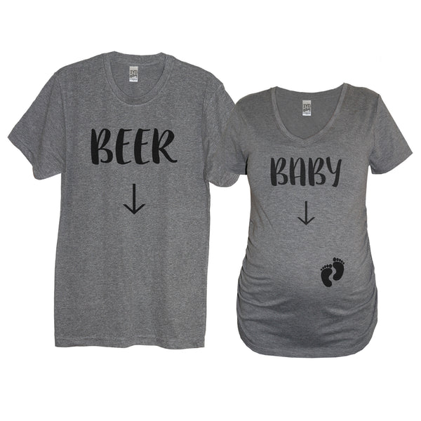 Expecting Baby Belly \ Beer Belly Matching Couples Shirts