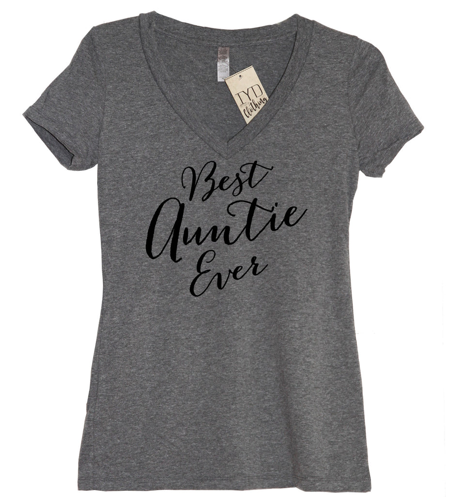 Best Auntie Ever V Neck Shirt - It's Your Day Clothing