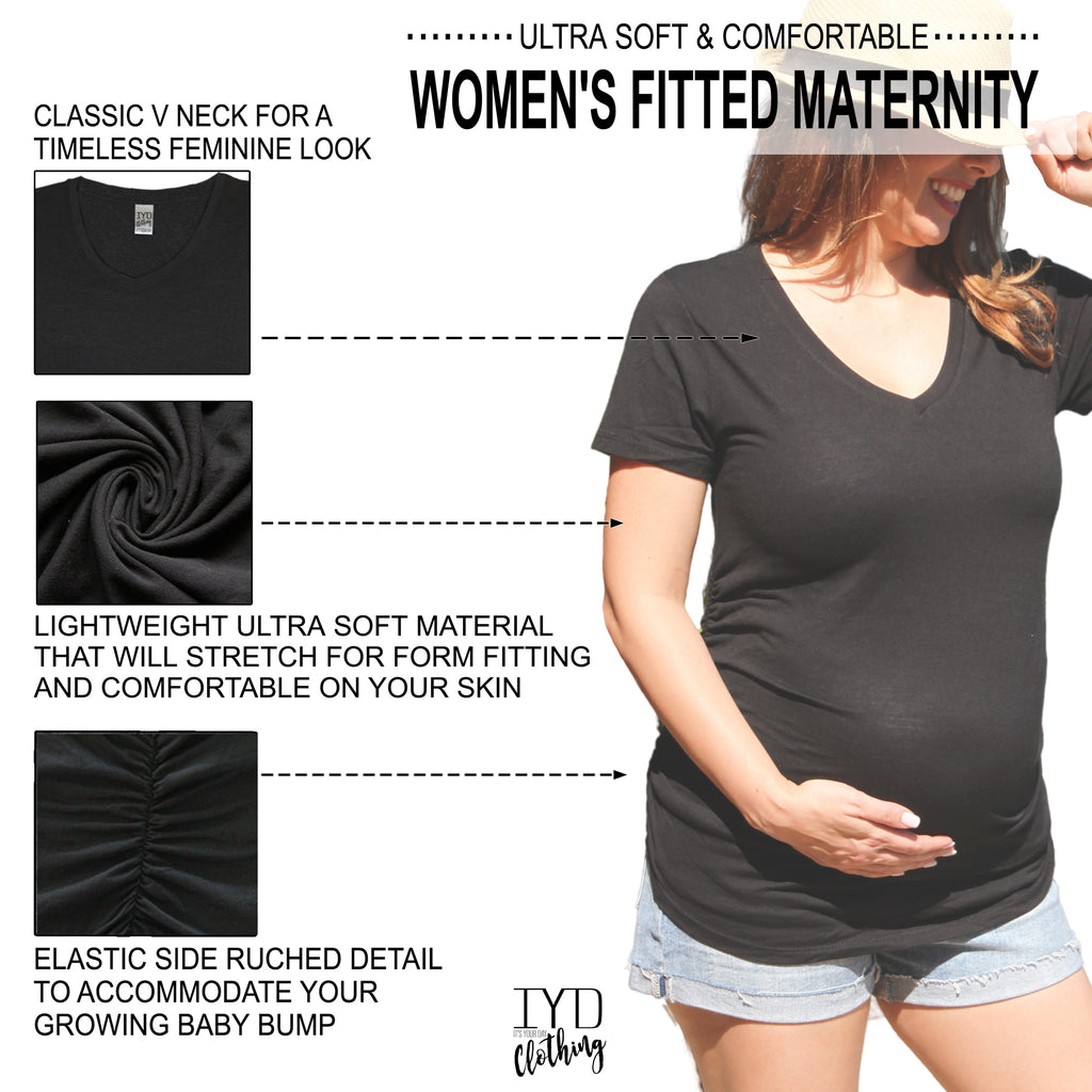 Women's Black Maternity V Neck Details - It's Your Day Clothing