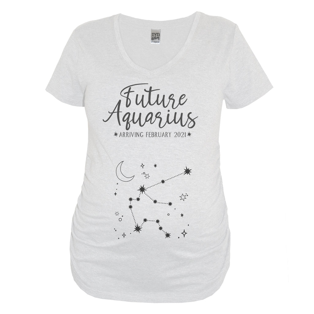Future Aquarius White Maternity V Neck Shirt - It's Your Day Clothing