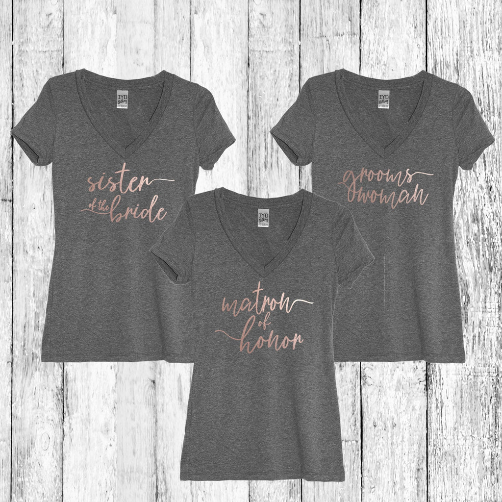 Bridal Party Shirts, Rose Gold, Bridesmaid shirt Rose Gold, Bridesmaid proposal, Wedding, Bride, Bachelorette, Bridal Party,Engaged Shirts - It's Your Day Clothing