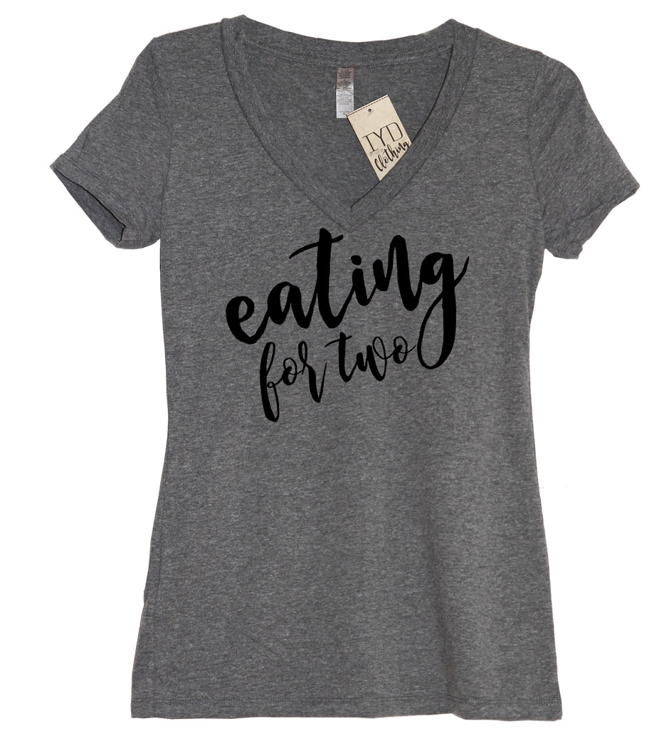 Eating For Two V Neck Shirt