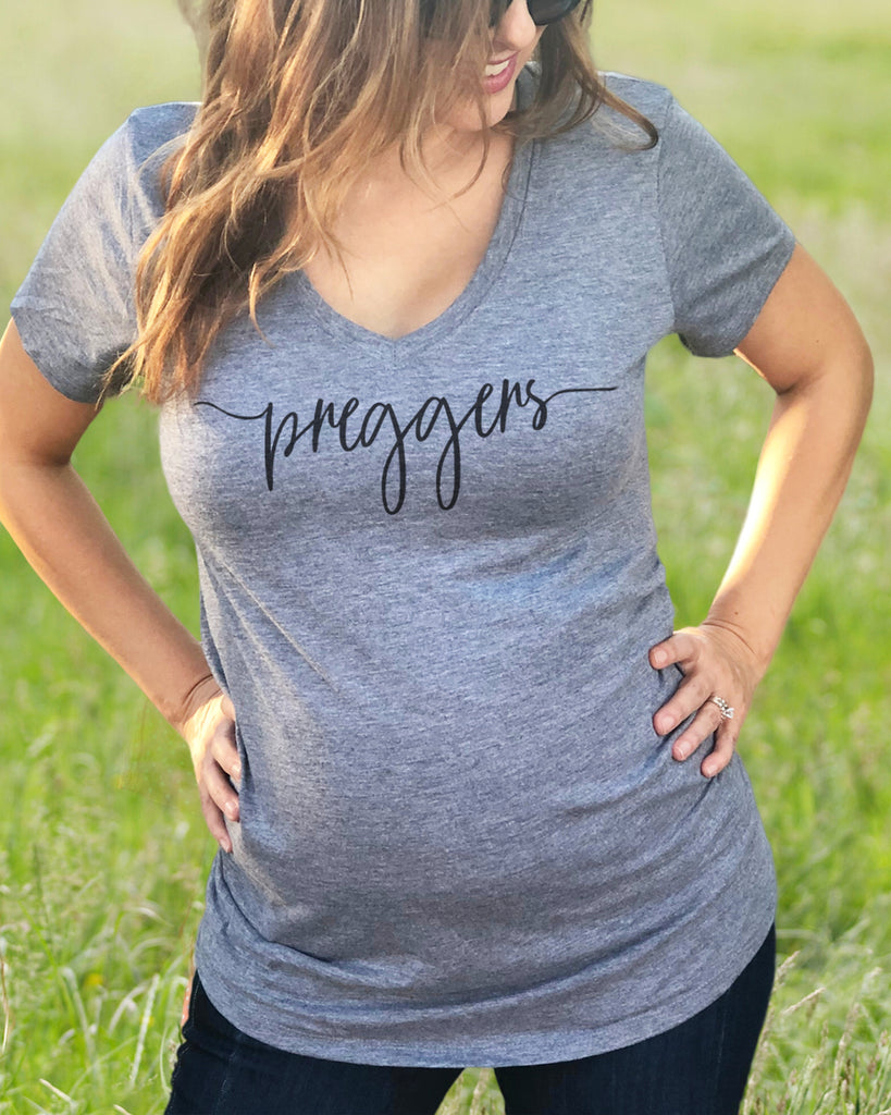Preggers Maternity V Neck Shirt - It's Your Day Clothing