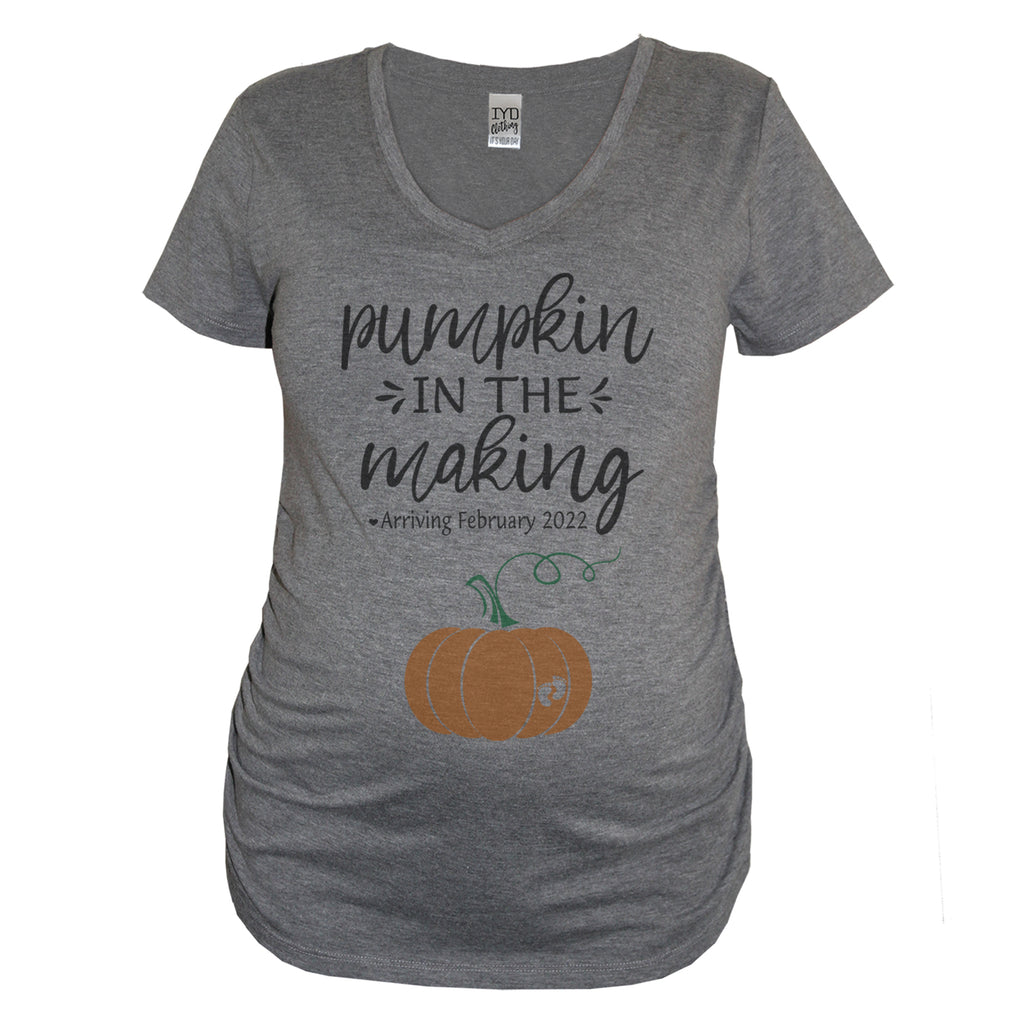 Pumpkin In The Making Custom Pregnancy Announcement Shirt