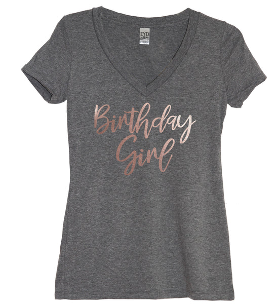 rose gold birthday girl shirt