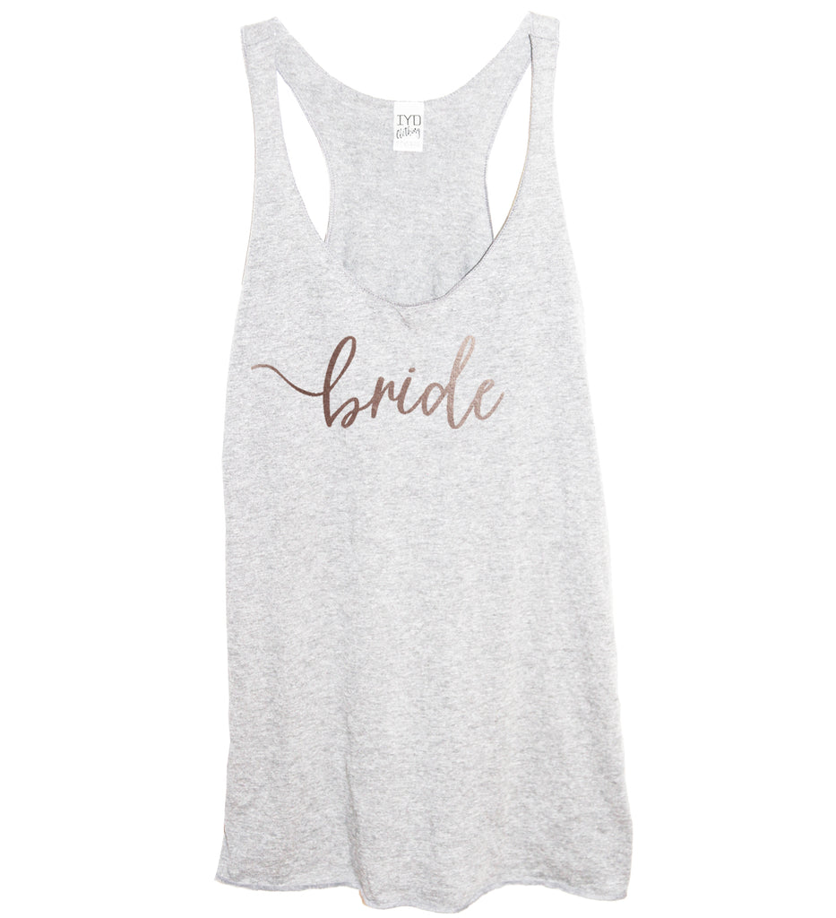 Rose Gold Bridal Party: Bride, Maid Of Honor, or Bridesmaid Tank - It's Your Day Clothing