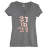 Rose Gold 21 In '21 heather gray v neck shirt - It's Your Day Clothing