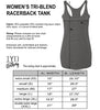 Women's Heather Gray Racerback Tank Top Size Chart