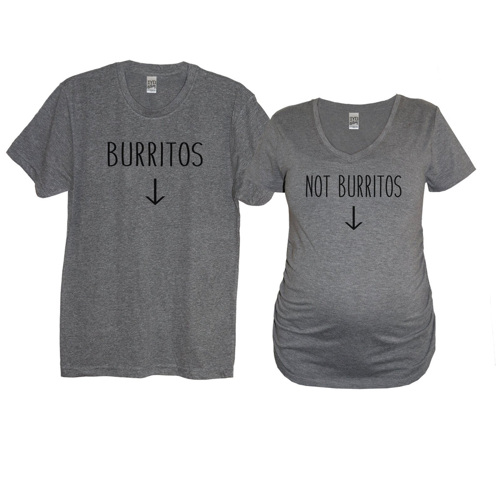 Burritos and Not Burritos Pregnancy Couple Shirt set - It's Your Day Clothing