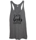 Cats Books and Coffee Tank - It's Your Day Clothing