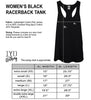Women's Black Racerback Tank Top Size Chart - It's Your Day Clothing