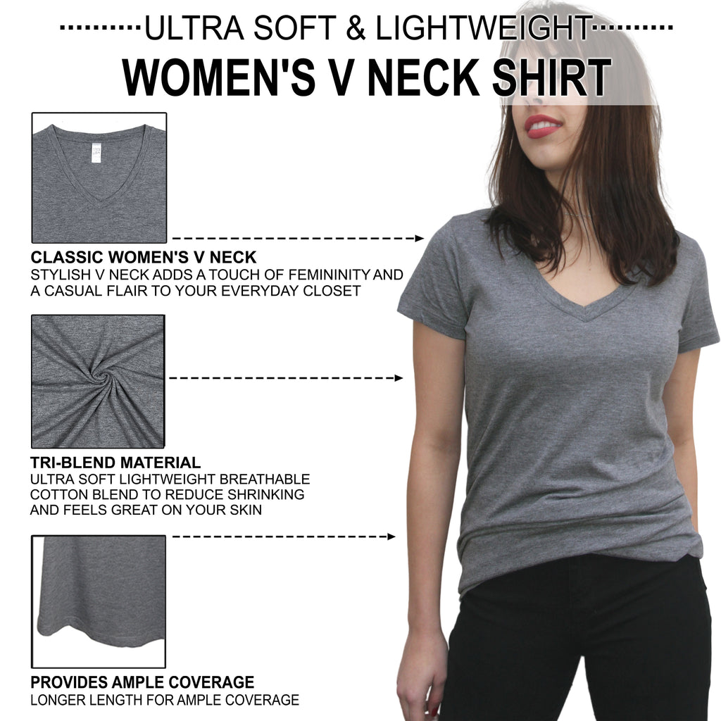 Women's Heather Gray V Neck Size Chart - It's Your Day Clothing