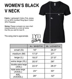Women's Black V Neck Size Chart - It's Your Day Clothing