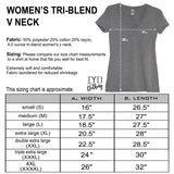Women's Heather Gray V Neck Size Chart - It's Your Day Clothing