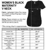 Women's Black Maternity V Neck Size Chart - It's Your Day Clothing