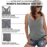 Women's Heather Gray Racerback Tank Top Details