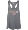 Rose Gold Vaccinated AF Heather GrayTank Top - It's Your Day Clothing