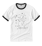 Aquarius White Ringer Crew Neck Shirt - It's Your Day Clothing