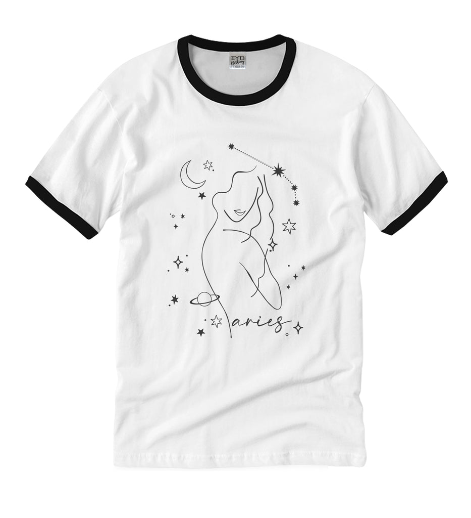 Aries White Ringer Crew Neck Shirt - It's Your Day Clothing