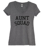 Aunt Squad Block Writing V Neck Shirt - It's Your Day Clothing