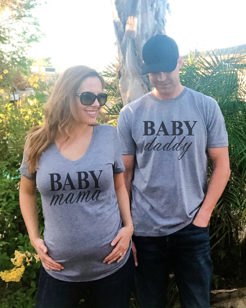 Baby Mama and Baby Daddy Couples Shirts - Matching Parents Shirts