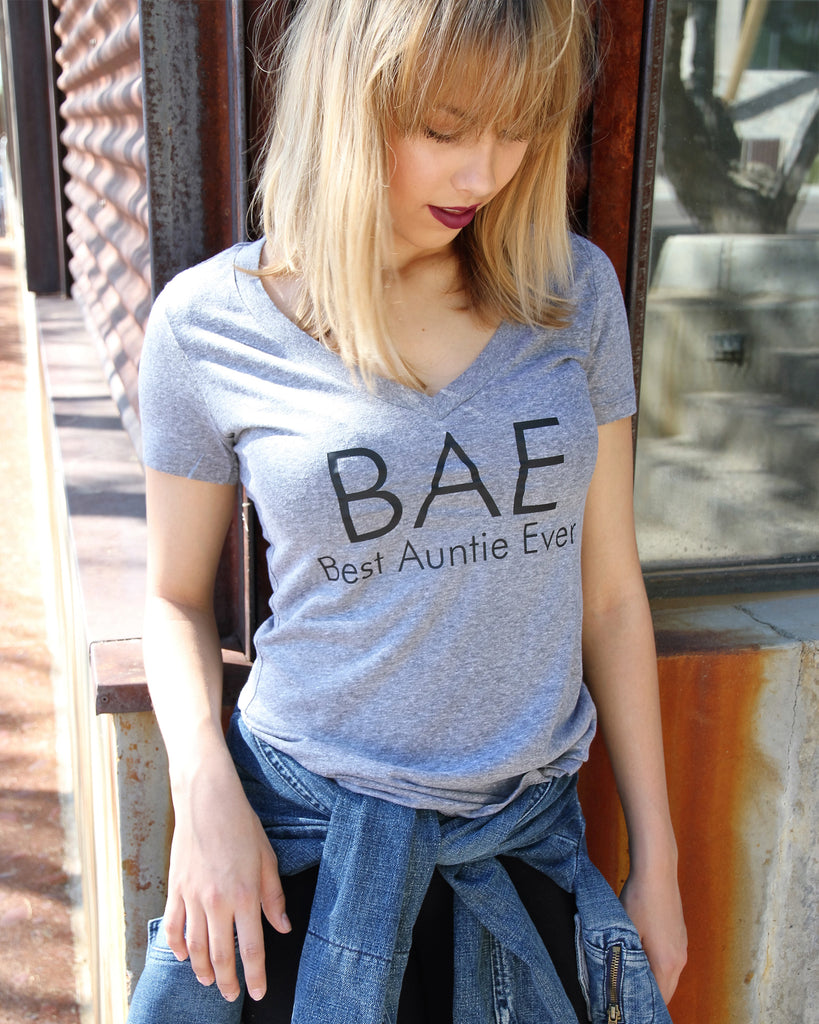 BAE Best Auntie Ever V Neck Shirt - It's Your Day Clothing