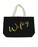 Black And Gold Wifey Tote Bag - It's Your Day Clothing
