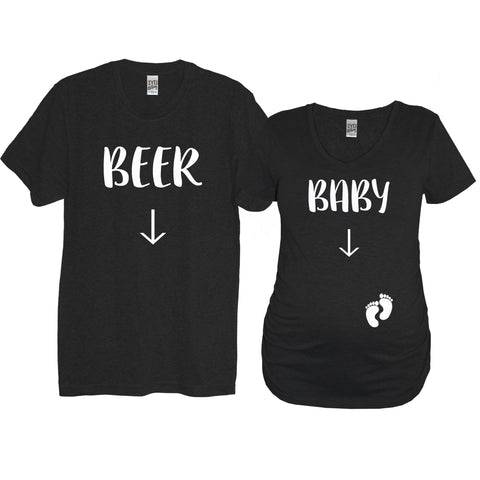 Beer & Baby Couples Maternity Shirts