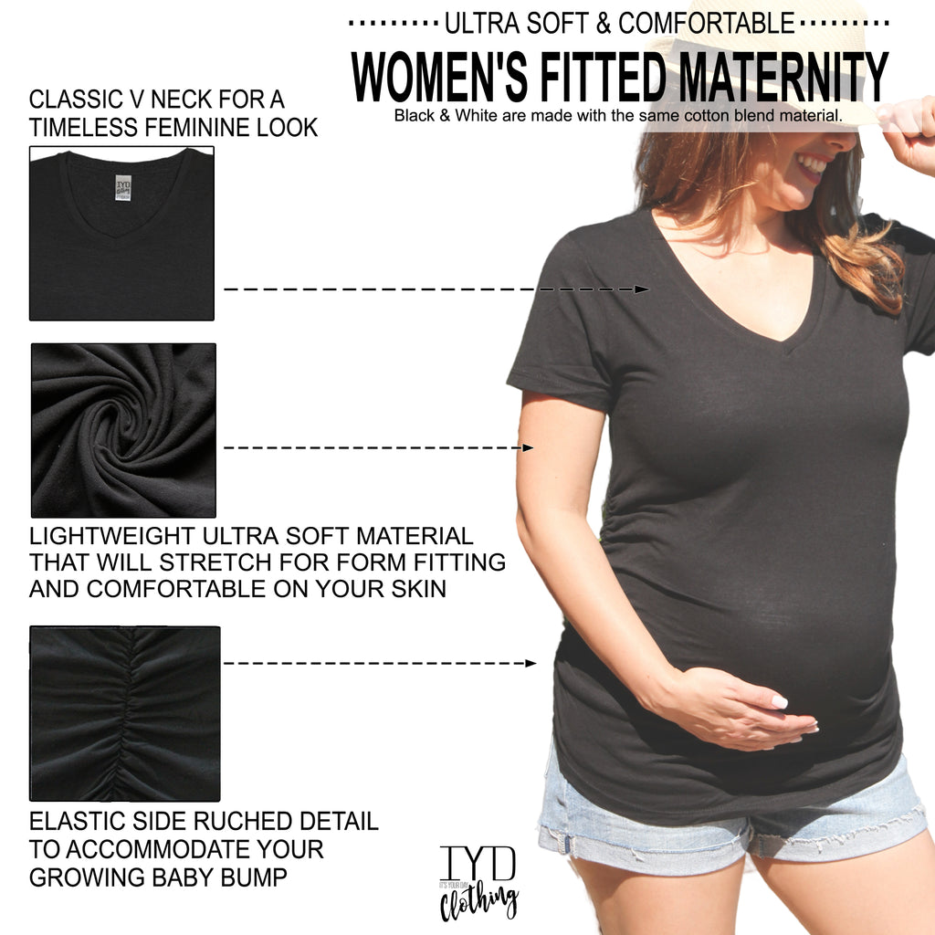 Women's Black Maternity V Neck Details - It's Your Day Clothing