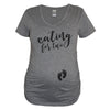 Heather Gray Eating For Two Maternity Shirt With Baby Feet On Belly Area - It's Your Day Clothing