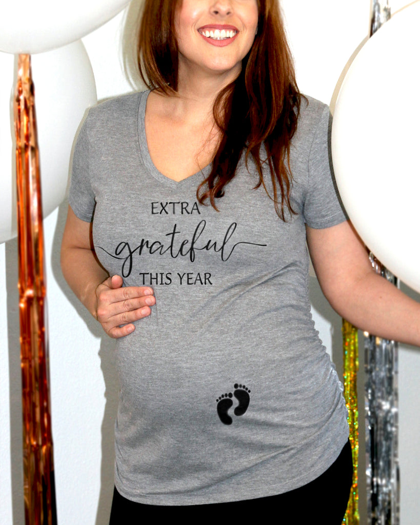 Extra Grateful This Year Maternity Shirt - It's Your Day Clothing