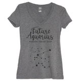 Future Aquarius Heather Gray V Neck Shirt - It's Your Day Clothing