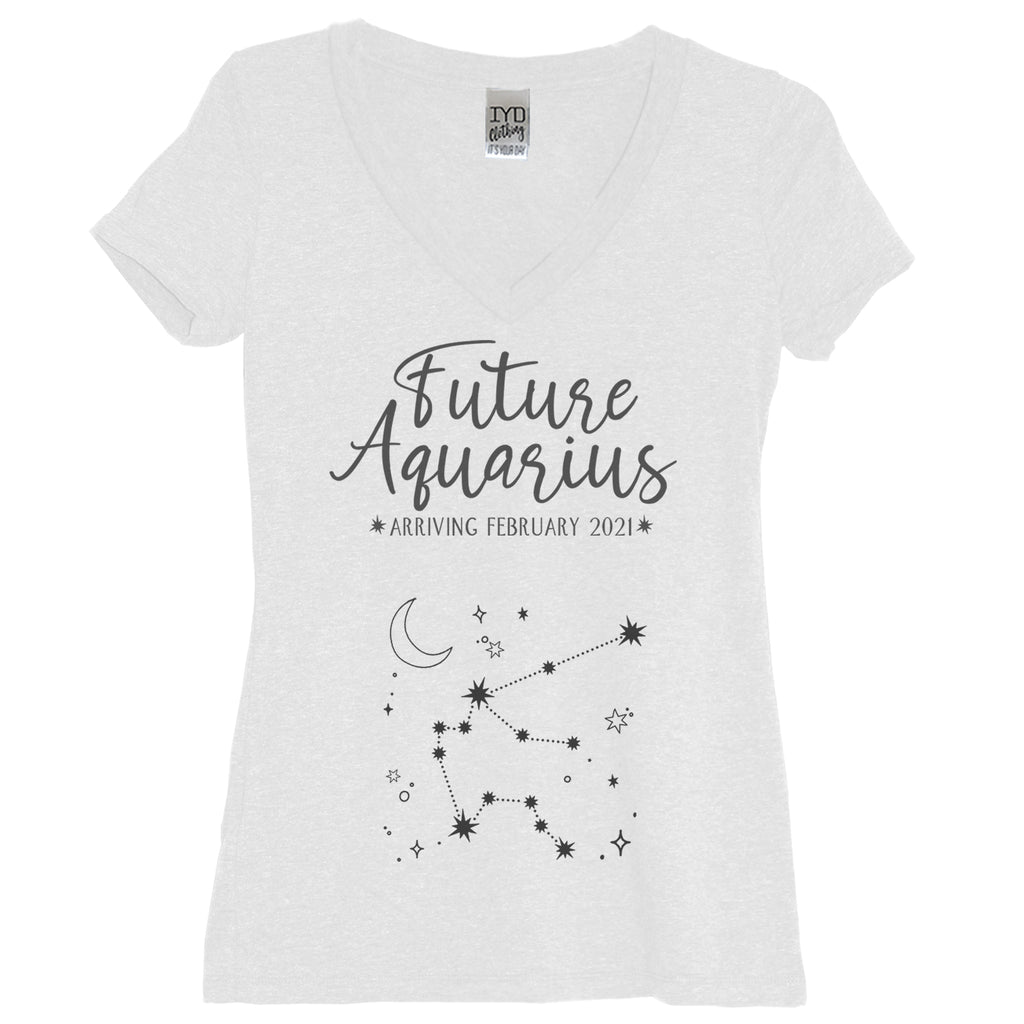 Future Aquarius White V Neck Shirt - It's Your Day Clothing