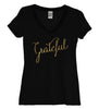 Grateful Gold Womens V Neck Shirt - It's Your Day Clothing