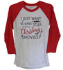 I Just Want To Bake Stuff And Watch Christmas Movies Raglan Shirt, 3/4 Red Sleeve Raglan, Christmas Movie Shirt, Christmas Baking Shirt - It's Your Day Clothing