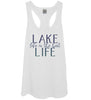 White tank blue gradient print lake life is the best life