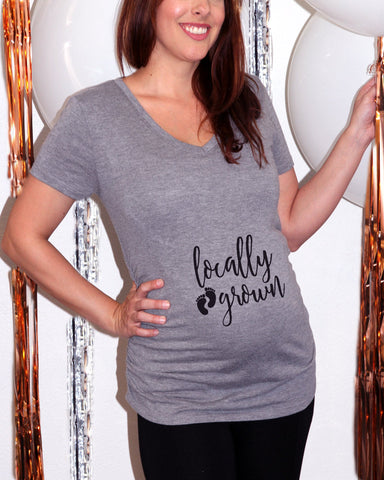 Expecting A Little [Custom Zodiac Sign] Heather Gray Maternity Shirt