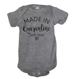 Made In Quarantine With Love Short Sleeve Baby Bodysuit - It's Your Day Clothing