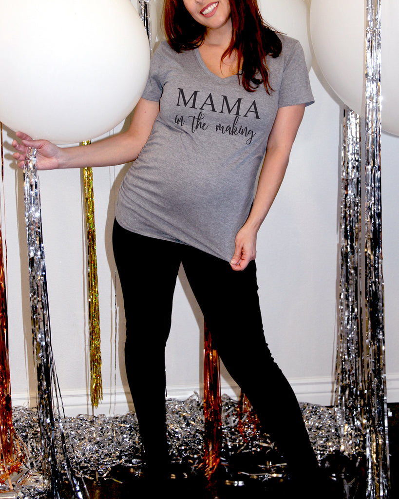 Mama In The Making Maternity V Neck Shirt - It's Your Day Clothing