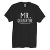 Black Mr. Quarantine #WeddingPostponed Men's Crew Neck Shirt With White Print - It's Your Day Clothing