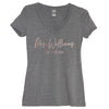 Heather Gray Mrs. Williams V Neck With Rose Gold Print - It's Your Day Clothing