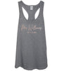 Heather Gray Custom Mrs. Est. Tank Top With Rose Gold Print - It's Your Day Clothing
