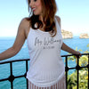White Custom Mrs. Est. Tank Top On Model - It's Your Day Clothing
