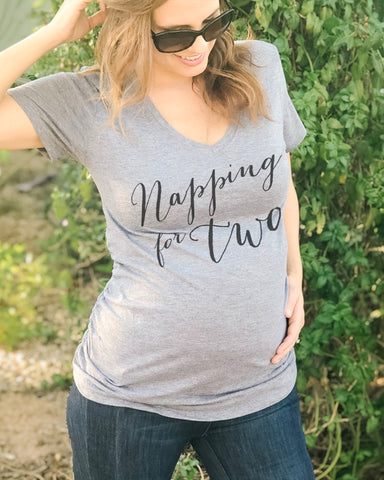 Eating Tacos For Three Twins Maternity Shirt