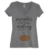 Pumpkin In The Making Heather Gray V Neck Shirt - It's Your Day Clothing