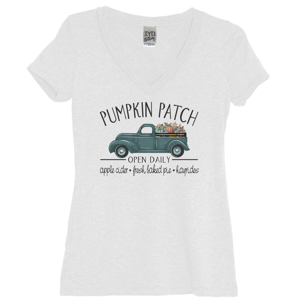 White "Pumpkin Patch" v neck - It's Your Day Clothing