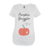 Pumpkin Smuggler White Maternity V Neck With Pumpkin Print On Belly - It's Your Day Clothing