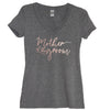 Rose Gold Bridal Party: Mother Of The Groom, Mother Of The Bride, or Aunt Of The Bride V Neck Shirt - It's Your Day Clothing